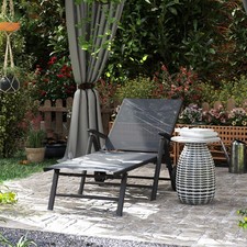 Folding Sun Lounger w/ Wheels