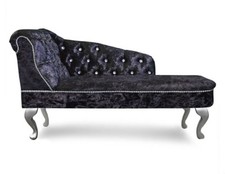 Black Crushed Velvet Buttoned