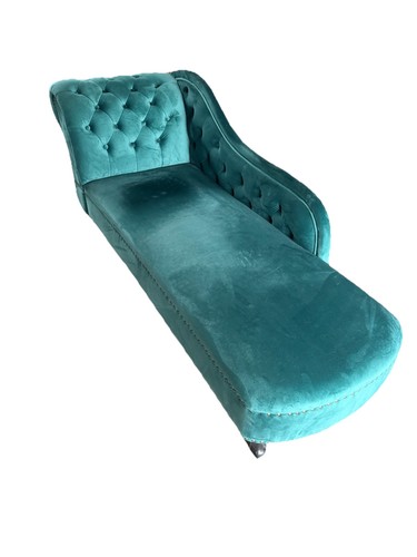 Velvet green chaise - velvet,