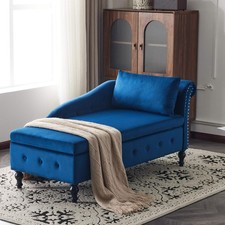 Velvet Chaise Longue with