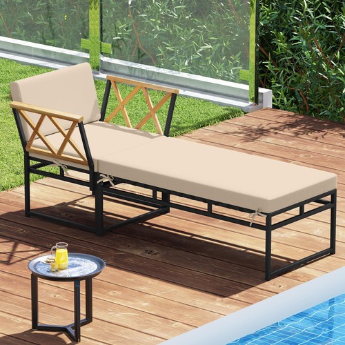 Outdoor metal chaise lounge - metal,