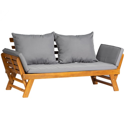 Acacia wood convertible - wood, couch