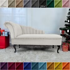 Cream Velvet Stripe Chaise